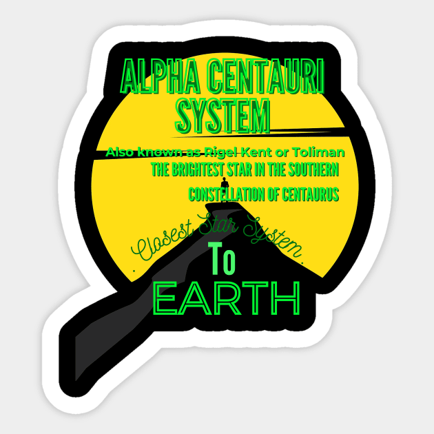 Alpha Centauri System Stargazing Sticker by 46 DifferentDesign